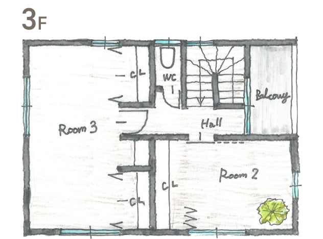 想像力を豊かにする大きな部屋は後付けで使い勝手が自由に変えやすくしています。